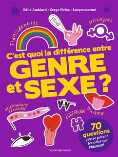 Front cover_C'est quoi la différence entre genre et sexe ? : 70 questions d'ados sur l'identité
