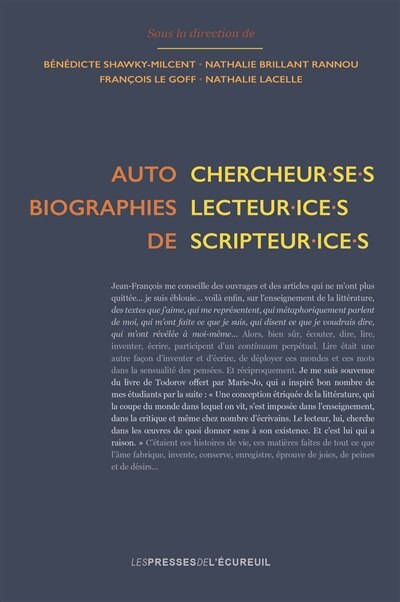 Front cover_Autobiographies de chercheur.se.s, lecteur.ice.s, scripteur.ice.s