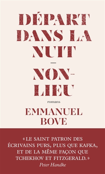 Front cover_Départ dans la nuit ; Non-lieu