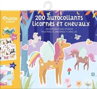 Couverture_200 autocollants licornes et chevaux