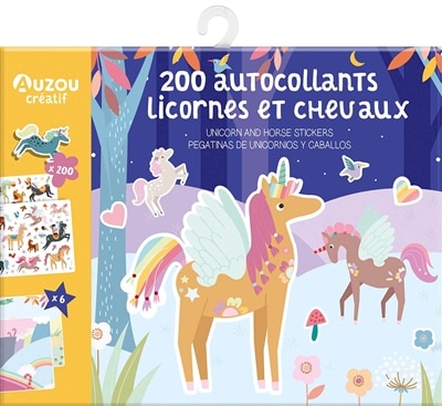Couverture_200 autocollants licornes et chevaux