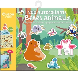 Front cover_200 autocollants bébés animaux = 200 baby animals stickers = 200 pegatinas animales bebés