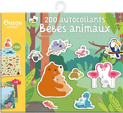 Front cover_200 autocollants bébés animaux = 200 baby animals stickers = 200 pegatinas animales bebés