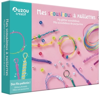 Front cover_Mes scoubidous à paillettes = My glitter scoubidous = Mis scoubidous de purpurina