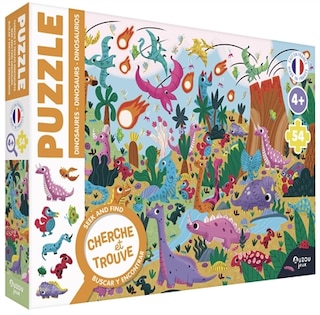 Couverture_Puzzle cherche et trouve : les dinosaures