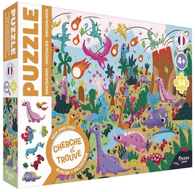 Couverture_Puzzle cherche et trouve : les dinosaures