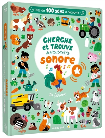 Couverture_cherche et trouve des tout-petits sonore - la ferme
