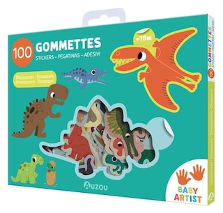 Front cover_dinosaures : 100 gommettes