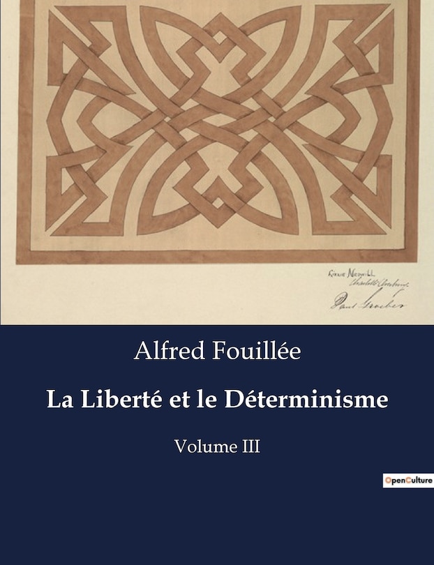 Front cover_La Liberté et le Déterminisme