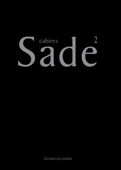 Couverture_Cahiers Sade, n°2