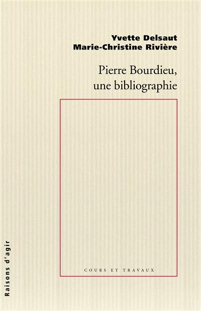 Front cover_Pierre Bourdieu, une bibliographie