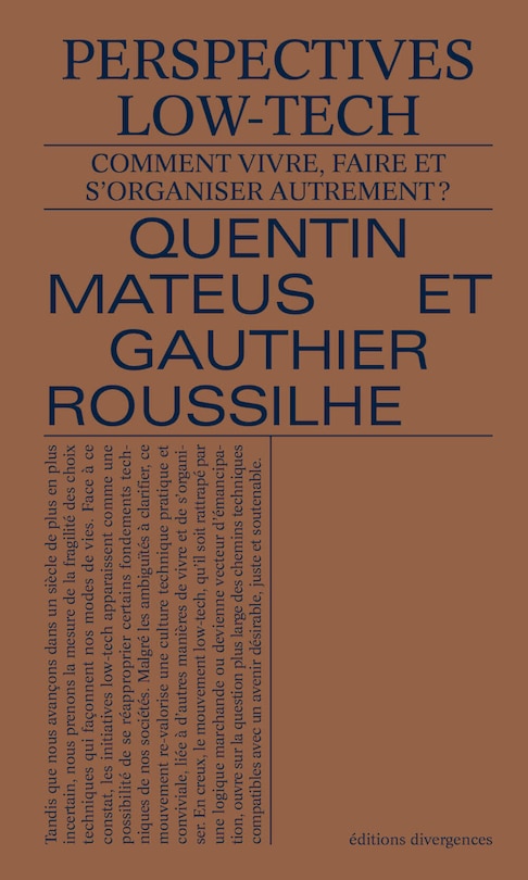 Perspectives low-tech: comment vivre, faire et s'organiser autrement ?