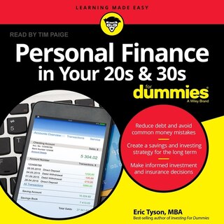 Couverture_Personal Finance In Your 20s And 30s For Dummies