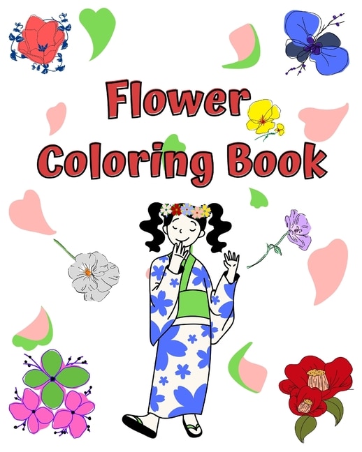 Flower coloring book: Easy and relaxing coloring pages, ideal for stress relief and relaxation.