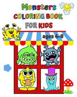 Front cover_Monsters Coloring Book for Kids ages 4-8