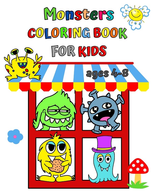 Front cover_Monsters Coloring Book for Kids ages 4-8