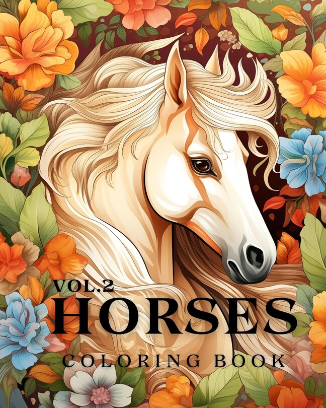 Front cover_Horses Coloring Book vol.2