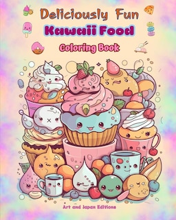 Front cover_Deliciously Fun Kawaii Food Coloring Book Over 40 cute kawaii designs for food-loving kids and adults