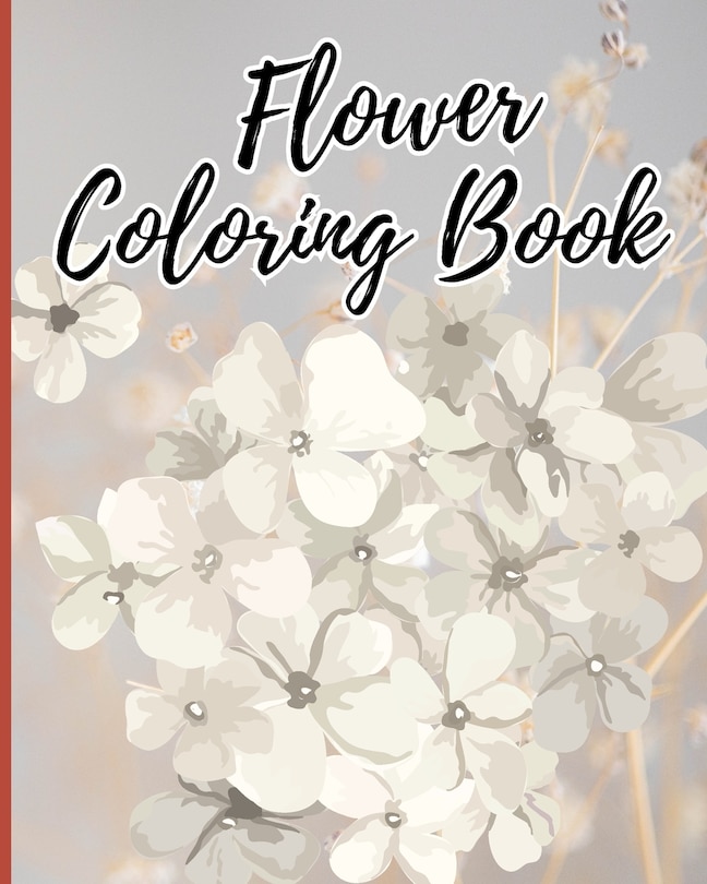 Front cover_Flower Coloring Book for Kids Ages 6-12