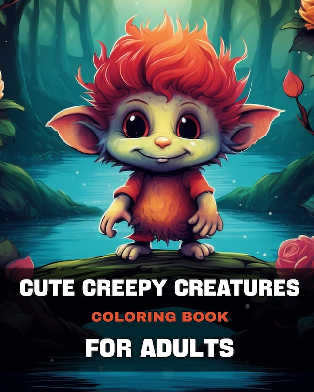 Front cover_Cute Creepy Creatures Coloring Book for Adults
