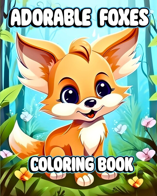 Front cover_Adorable Foxes Coloring Book