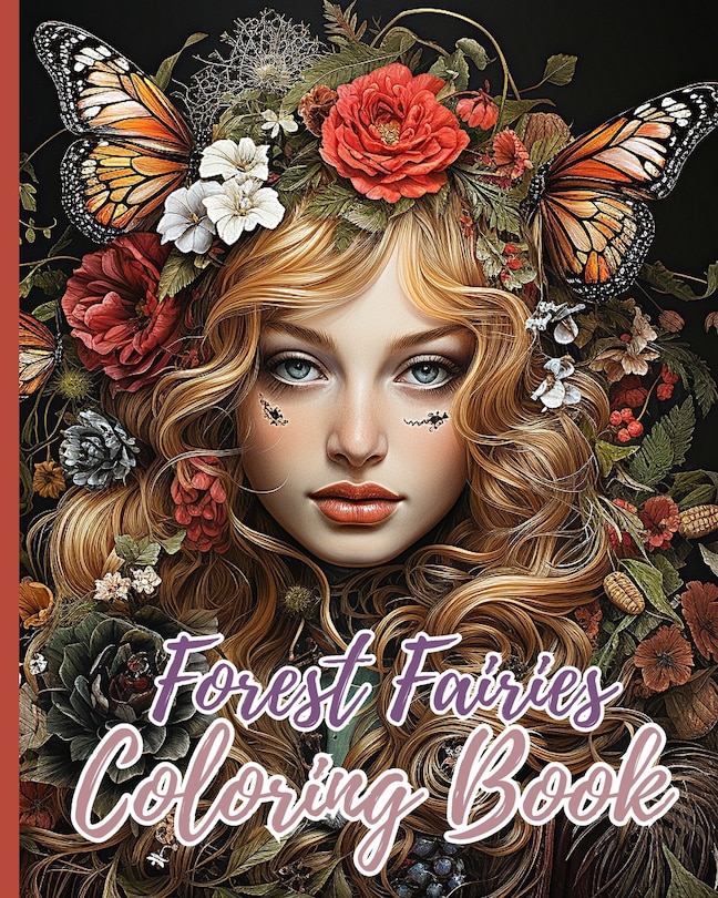 Front cover_Forest Fairies Coloring Book For Adults