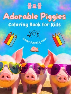 Front cover_Adorable Piggies - Coloring Book for Kids - Creative Scenes of Funny Little Pigs - Perfect Gift for Children