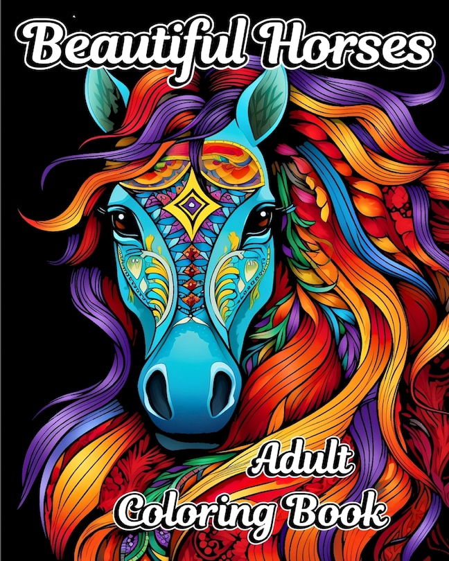 Front cover_Beautiful Horses Adult Coloring Book