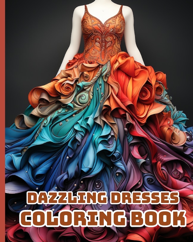 Front cover_Dazzling Dresses Coloring Book