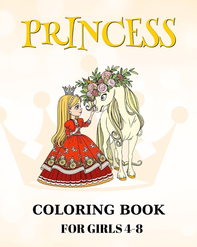 Front cover_Princess Coloring Book for Girls 4-8