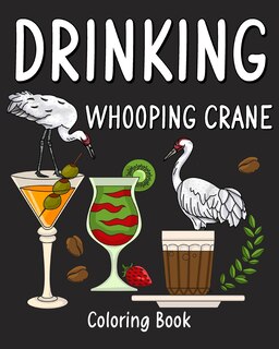 Front cover_Drinking Whooping Crane Coloring Book