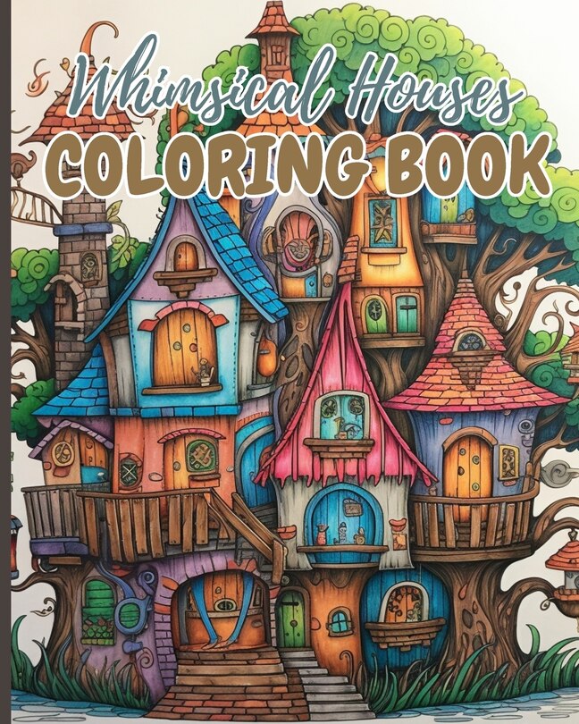 Front cover_Whimsical Houses Coloring Book