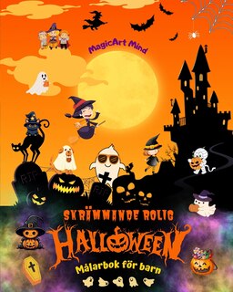 Couverture_Skrämmande rolig Halloween Målarbok för barn Bedårande skräckscener för att njuta av Halloween