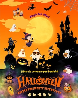 Front cover_Halloween spaventosamente divertente Libro da colorare Adorabili scene horror per il divertimento di Halloween