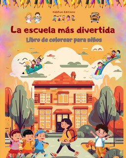 Couverture_La escuela más divertida - Libro de colorear para niños - Ilustraciones creativas y alegres para curiosos escolares