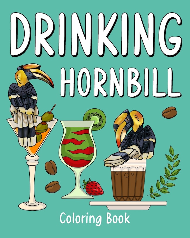 Front cover_Drinking Hornbill Coloring Book