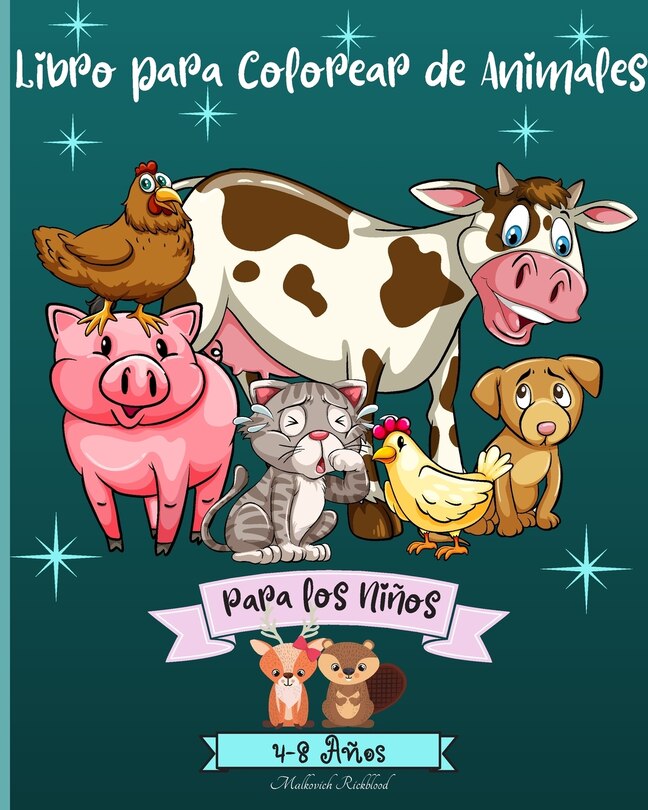 Front cover_Libro para Colorear de Animales para Niños de 4 a 8 años