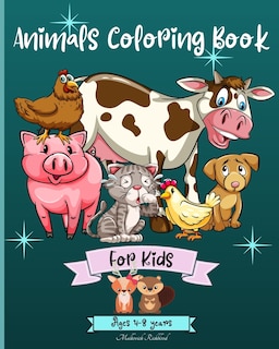 Front cover_Animals Coloring Book For Kids Ages 4-8 years