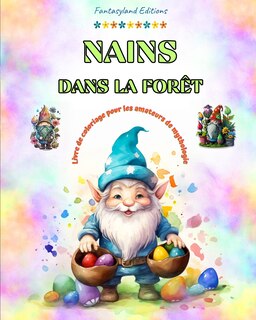 Couverture_Nains dans la forêt Livre de coloriage pour les amateurs de mythologie Scènes de fantaisie pour adultes