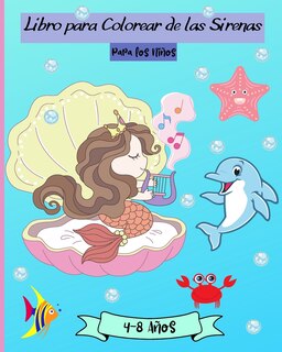 Couverture_Libro para Colorear de Sirenas para Niños de 4 a 8 Años