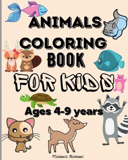 Front cover_Animals Coloring Book for Kids ages 4-9 years