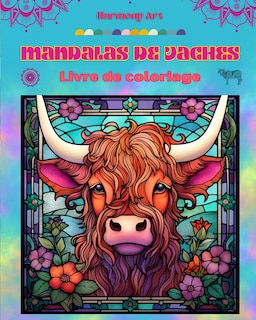 Couverture_Mandalas de vaches Livre de coloriage pour adultes Dessins anti-stress pour encourager la créativité