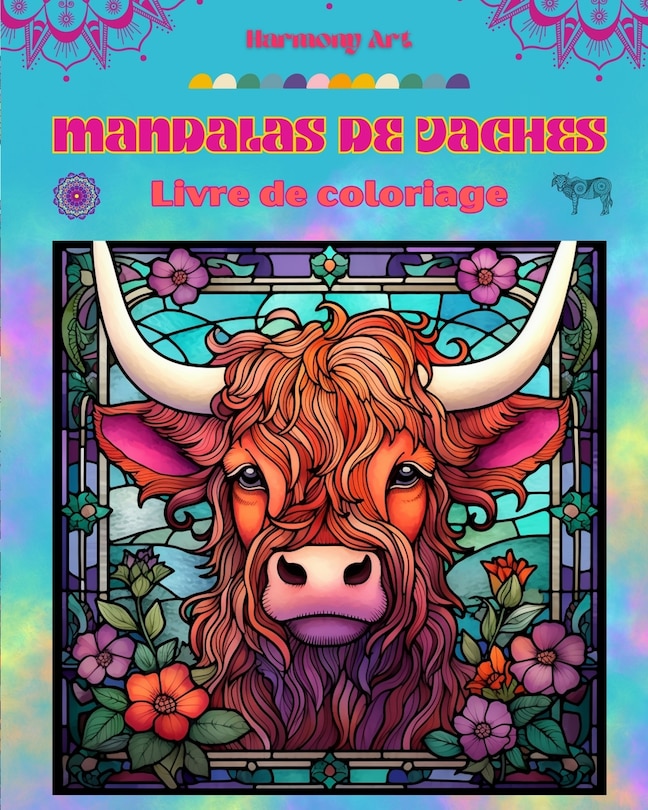 Couverture_Mandalas de vaches Livre de coloriage pour adultes Dessins anti-stress pour encourager la créativité