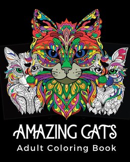 Front cover_Amazing Cats Adult Coloring Book