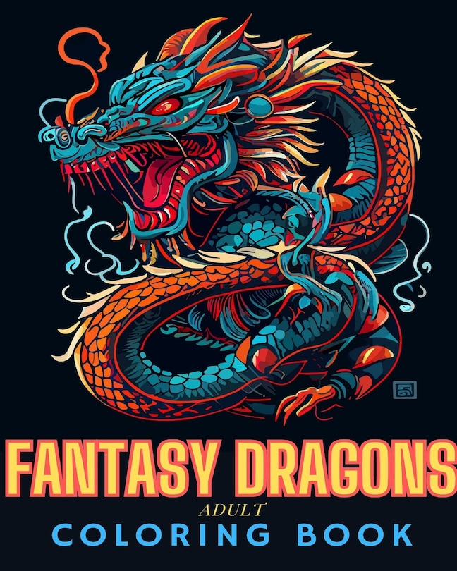 Front cover_Fantasy Dragons Adult Coloring Book