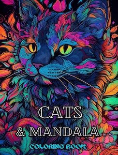 Front cover_Cats with Mandalas - Adult Coloring Book. Beautiful Coloring Pages