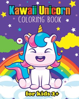 Front cover_Kawaii Unicorn Coloring Book for kids 3+