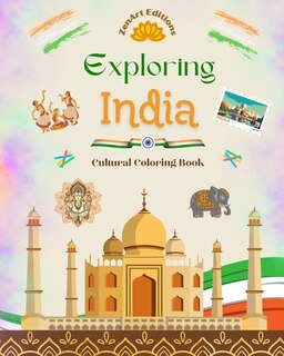 Front cover_Exploring India - Cultural Coloring Book - Creative Designs of Indian Symbols