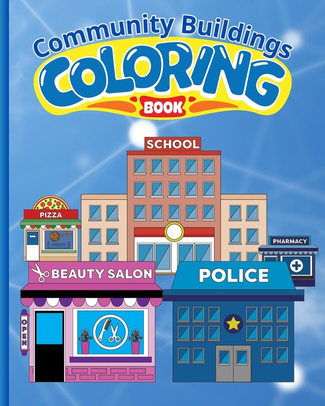 Front cover_Community Buildings Coloring Book For Kids