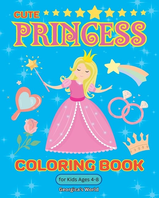 Front cover_Princess Coloring Book for Kids Ages 4-8